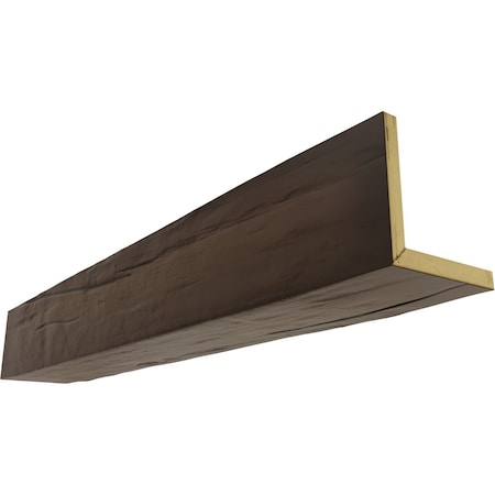 2-Sided (L-beam) Riverwood Endurathane Faux Wood Ceiling Beam, NaturaL Mahogany, 8W X 4H X 8'L